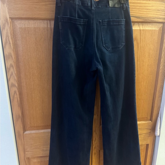 PAIGE Wide-Leg Jeans in Black Denim - Picture 2 of 3